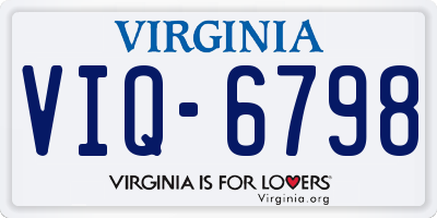 VA license plate VIQ6798