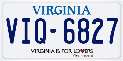 VA license plate VIQ6827
