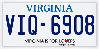 VA license plate VIQ6908