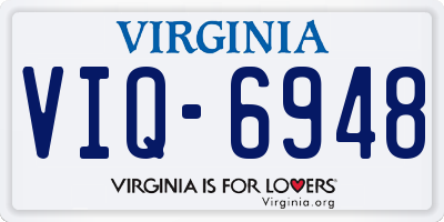 VA license plate VIQ6948