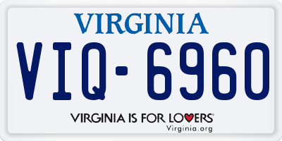 VA license plate VIQ6960