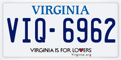 VA license plate VIQ6962