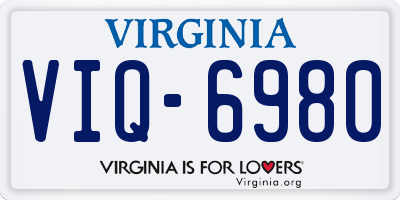 VA license plate VIQ6980
