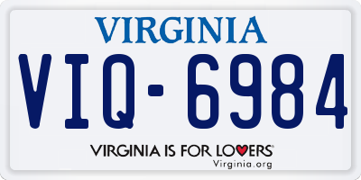 VA license plate VIQ6984
