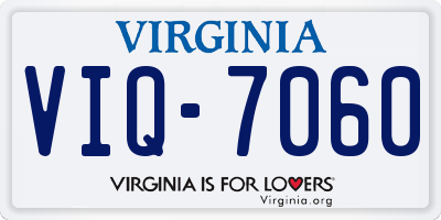 VA license plate VIQ7060
