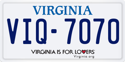 VA license plate VIQ7070