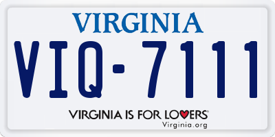 VA license plate VIQ7111