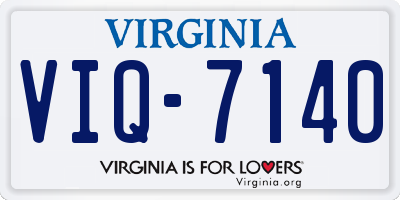 VA license plate VIQ7140