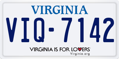 VA license plate VIQ7142