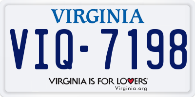 VA license plate VIQ7198
