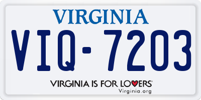 VA license plate VIQ7203