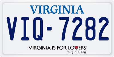 VA license plate VIQ7282