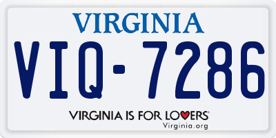 VA license plate VIQ7286