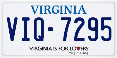 VA license plate VIQ7295