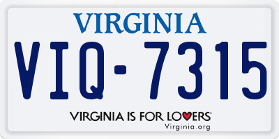 VA license plate VIQ7315