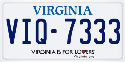 VA license plate VIQ7333