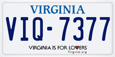 VA license plate VIQ7377
