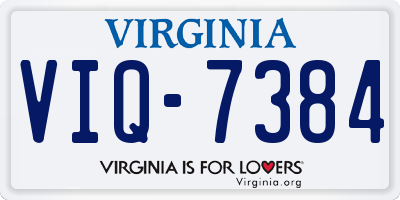 VA license plate VIQ7384