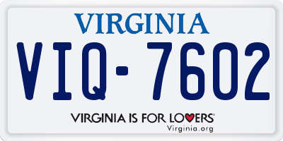 VA license plate VIQ7602