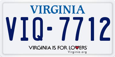 VA license plate VIQ7712