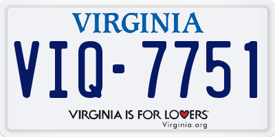 VA license plate VIQ7751