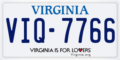 VA license plate VIQ7766