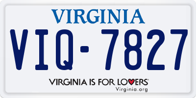 VA license plate VIQ7827