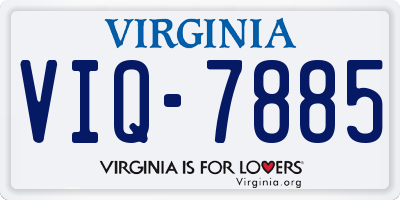 VA license plate VIQ7885