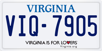 VA license plate VIQ7905
