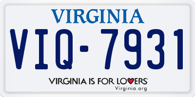 VA license plate VIQ7931