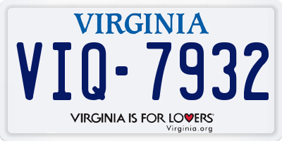 VA license plate VIQ7932
