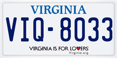 VA license plate VIQ8033