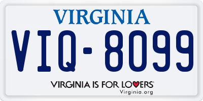 VA license plate VIQ8099