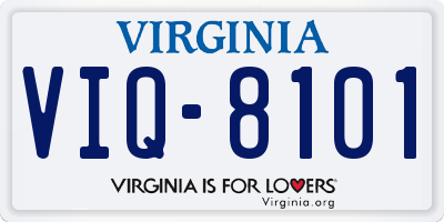 VA license plate VIQ8101
