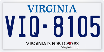 VA license plate VIQ8105