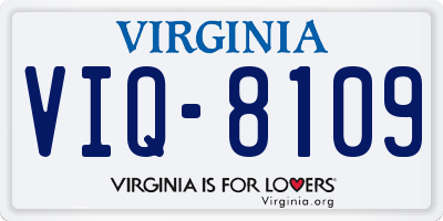 VA license plate VIQ8109