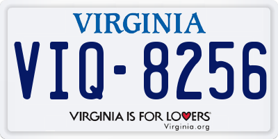 VA license plate VIQ8256