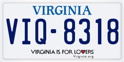 VA license plate VIQ8318