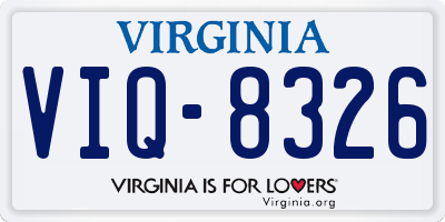 VA license plate VIQ8326