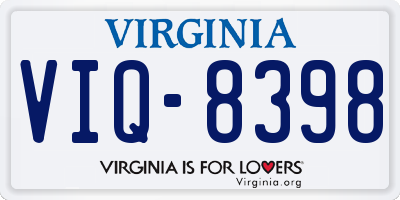 VA license plate VIQ8398