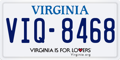 VA license plate VIQ8468