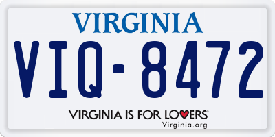 VA license plate VIQ8472