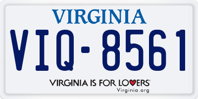 VA license plate VIQ8561