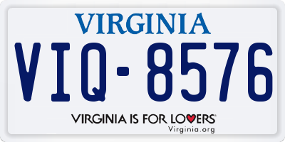 VA license plate VIQ8576