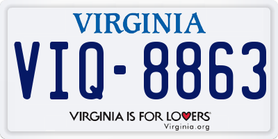 VA license plate VIQ8863