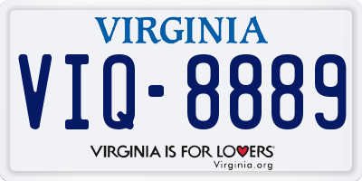 VA license plate VIQ8889