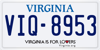 VA license plate VIQ8953