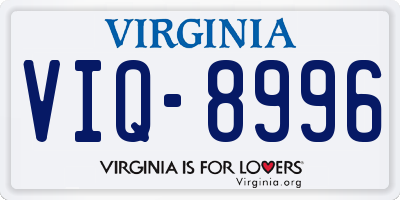 VA license plate VIQ8996