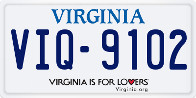 VA license plate VIQ9102