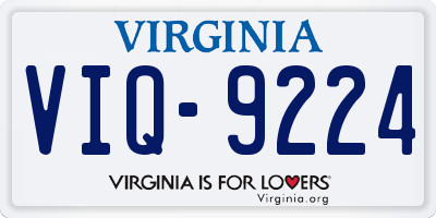 VA license plate VIQ9224